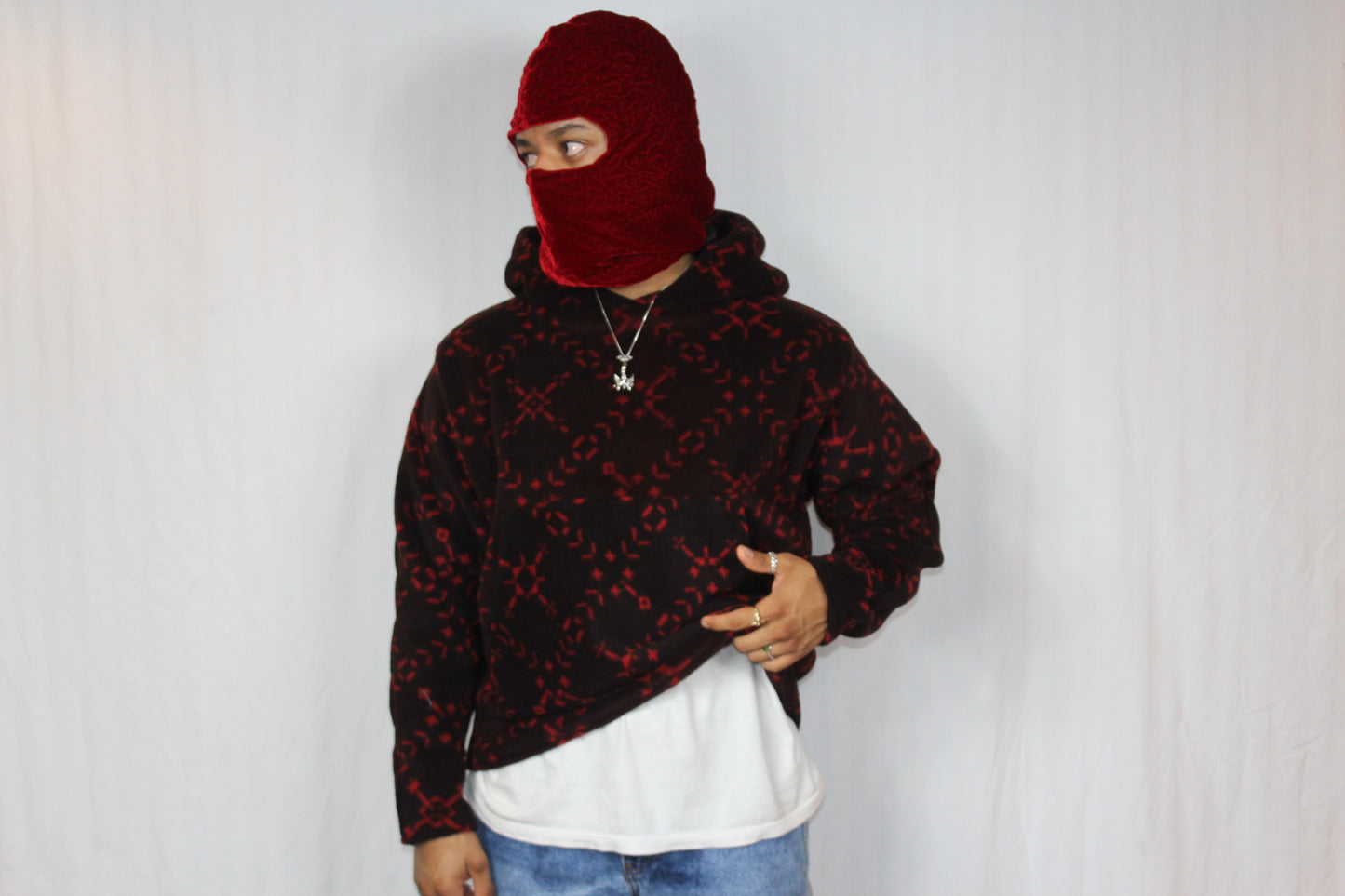 Red Velvet Balaclava Ski Mask